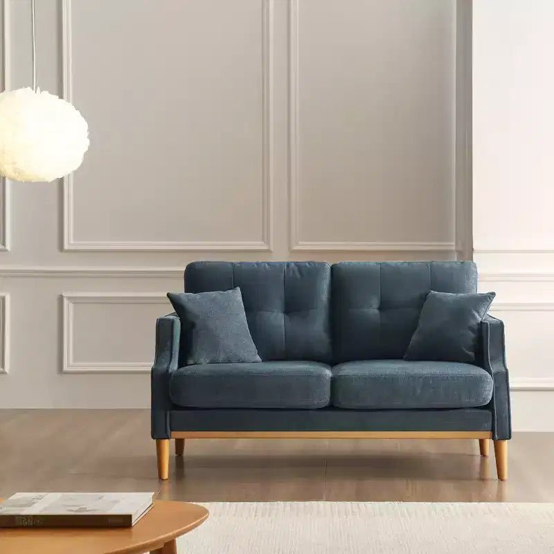 Causeuse en tissu imperméable avec port de chargement USB et 2 coussins - ModernLuxe