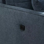 Causeuse en tissu imperméable avec port de chargement USB et 2 coussins - ModernLuxe