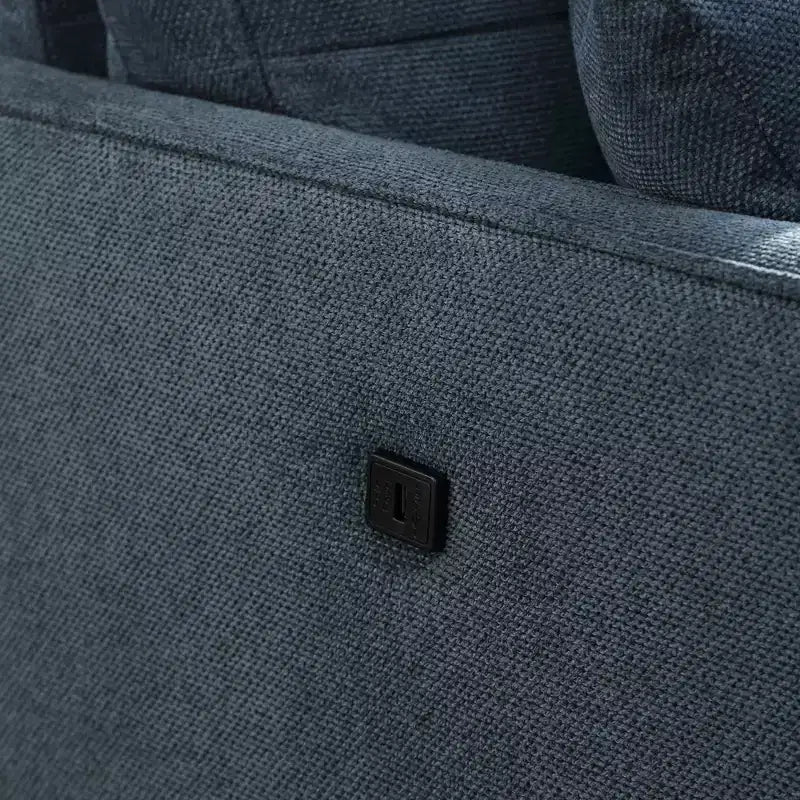 Causeuse en tissu imperméable avec port de chargement USB et 2 coussins - ModernLuxe