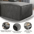 Repose-pieds ottoman modulaire Emma et Oliver