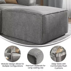 Repose-pieds ottoman modulaire Emma et Oliver