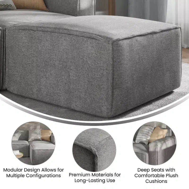 Repose-pieds ottoman modulaire Emma et Oliver