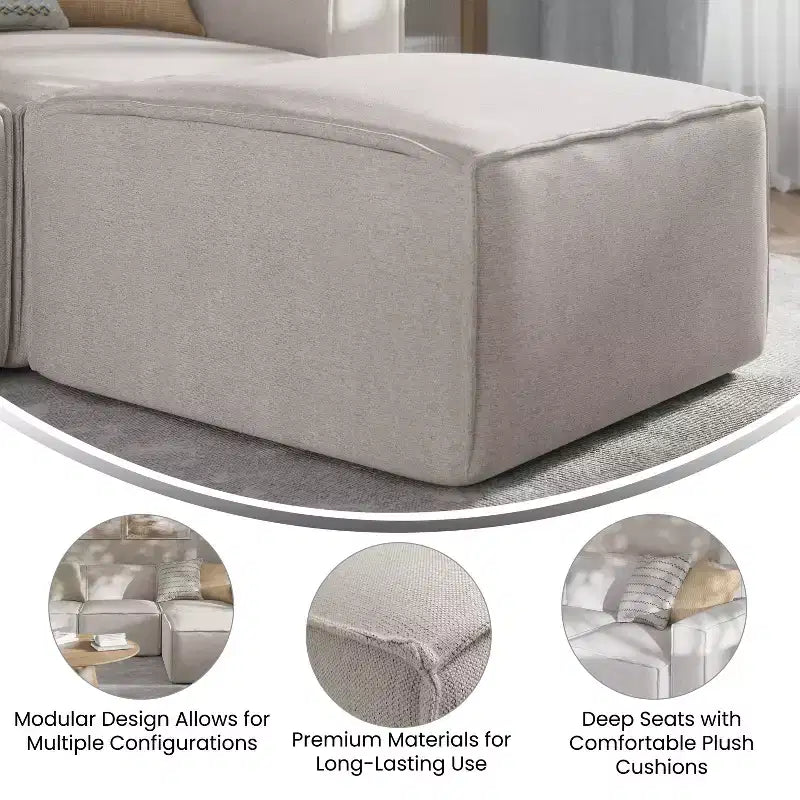 Repose-pieds ottoman modulaire Emma et Oliver