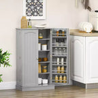 HOMCOM Meuble de cuisine 41, Armoire de cuisine à 2 portes avec 5 étagères de rangement, 12 porte-épices et étagères réglables pour salle à manger