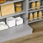 HOMCOM Meuble de cuisine 41, Armoire de cuisine à 2 portes avec 5 étagères de rangement, 12 porte-épices et étagères réglables pour salle à manger
