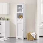 Yaheetech 67 Armoire de rangement autonome avec étagères réglables pour cuisine, salle de bain, salon, blanc