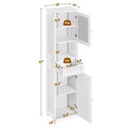 Yaheetech 67 Armoire de rangement autonome avec étagères réglables pour cuisine, salle de bain, salon, blanc