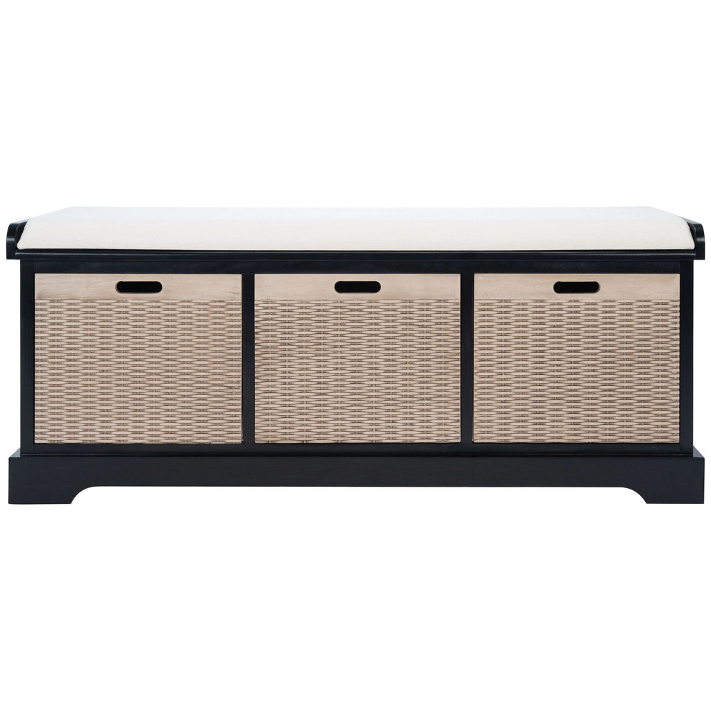 Banc de rangement SAFAVIEH Fiorello 3 tiroirs avec coussin - 47,3 L x 15 P x 19 H - 47Lx15Px19H