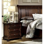 Ensemble de chambre principale 5 pièces avec lit plateforme de rangement fini merisier brun classique