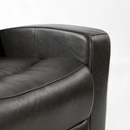 Causeuse inclinable électrique en cuir véritable avec espace de rangement et port de charge USB pour salon