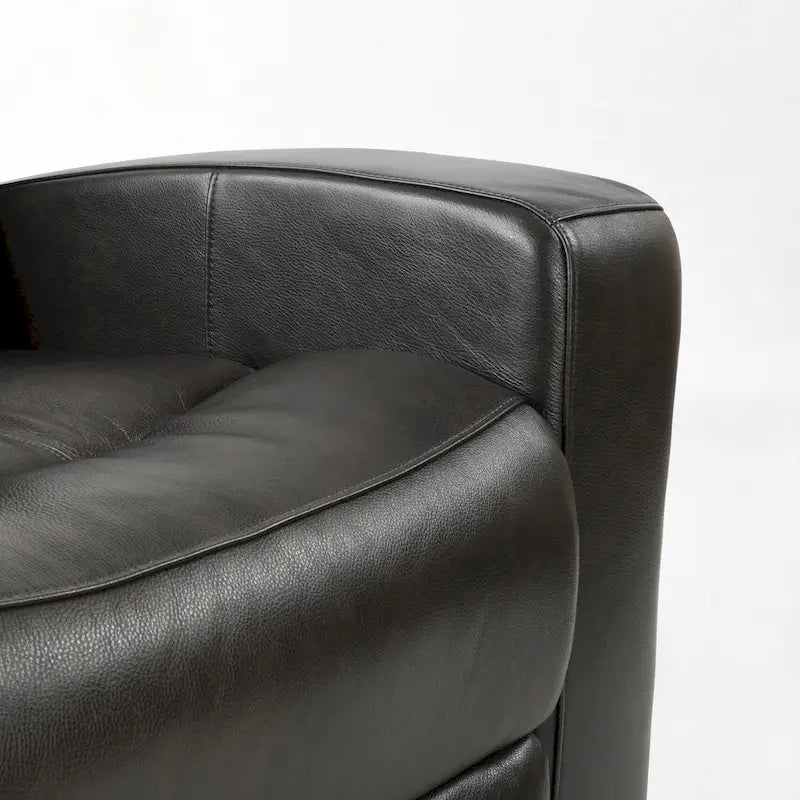 Causeuse inclinable électrique en cuir véritable avec espace de rangement et port de charge USB pour salon