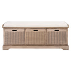 Banc de rangement SAFAVIEH Fiorello 3 tiroirs avec coussin - 47,3 L x 15 P x 19 H - 47Lx15Px19H