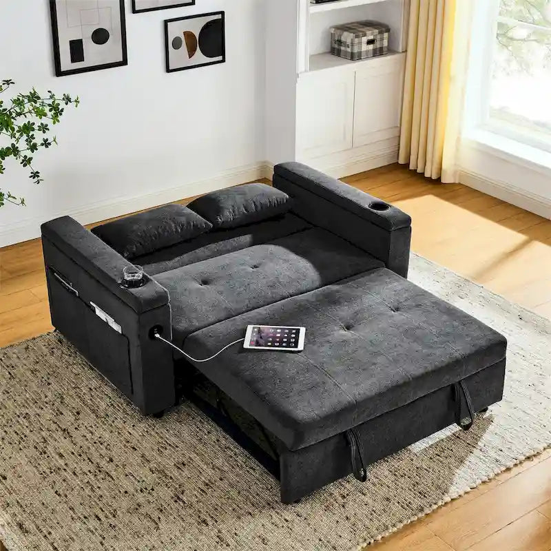 Canapé convertible avec dossier réglable et port USB