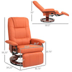 Fauteuil inclinable manuel pivotant en similicuir HomCom avec repose-pieds confortable et relaxant
