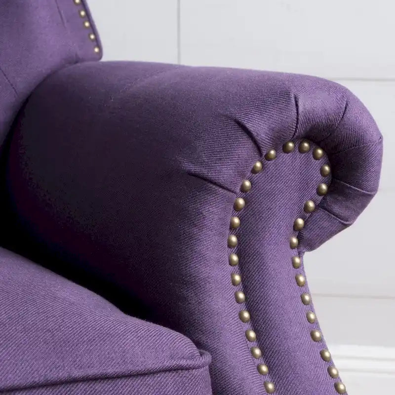 Fauteuil inclinable en tissu touffeté Walder avec têtes de clous par Christopher Knight Home