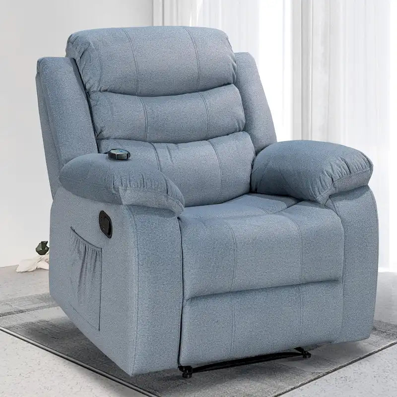 Fauteuil inclinable moelleux avec fonctions massage et chaleur