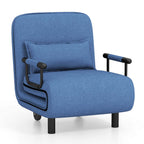 Chaise Longue Pliante Convertible en Lit Canapé avec Dossier Réglable