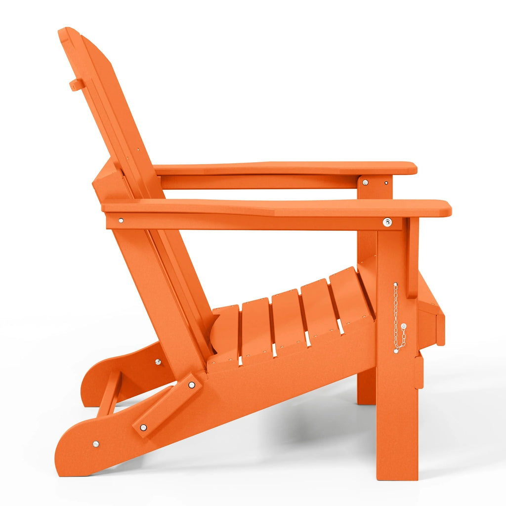 Chaise Adirondack pliante d'extérieur tout temps Polytrends Laguna résistante à la décoloration pour patio