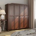 Palace Imports Kyle Armoire 4 portes 100 % en bois massif avec portes en bois massif ou portes miroir