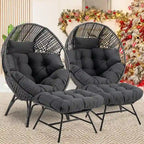FINCATI Fauteuil Œuf d'intérieur, Fauteuil Œuf d'extérieur 200 kg, Fauteuil Œuf surdimensionné avec pouf, Fauteuil Œuf de luxe confortable avec repose-pieds