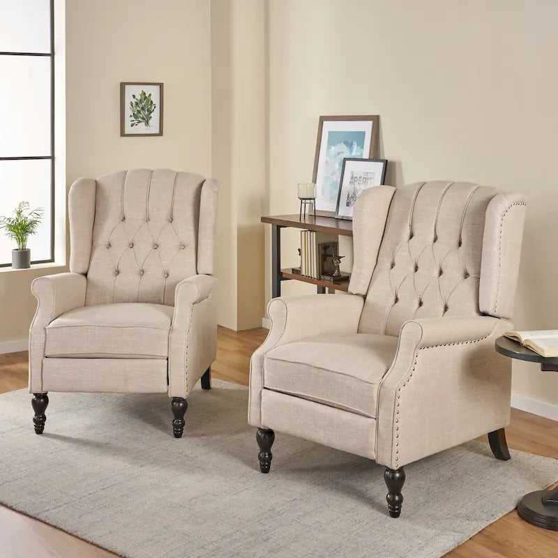 Fauteuils inclinables en tissu touffeté Walter (lot de 2) par Christopher Knight Home