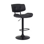 Brooklyn Adjustable Faux Leather Metal Barstool - Armen Living