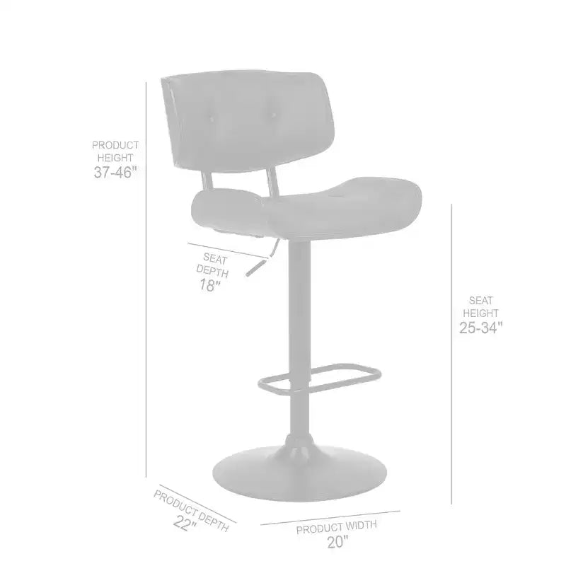 Tabouret de bar en métal et similicuir réglable Brooklyn - Armen Living