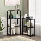 Furinno Étagère Ouverte Décorative à 4 Niveaux, Étagère de Présentation Polyvalente, Americano