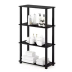 Furinno Étagère Ouverte Décorative à 4 Niveaux, Étagère de Présentation Polyvalente, Americano