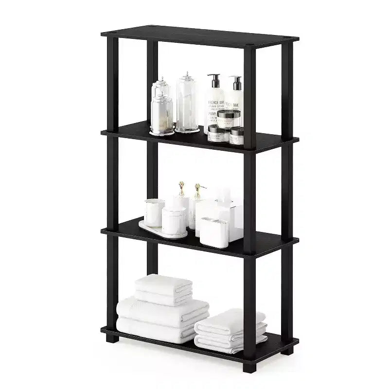 Furinno Étagère Ouverte Décorative à 4 Niveaux, Étagère de Présentation Polyvalente, Americano