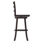 Tabouret de bar pivotant Flash Furniture Liesel en bois massif avec dossier en échelle, de qualité commerciale, hauteur de bar