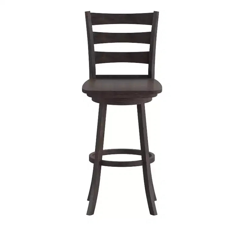 Tabouret de bar pivotant Flash Furniture Liesel en bois massif avec dossier en échelle, de qualité commerciale, hauteur de bar