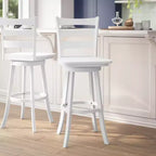 Tabouret de bar pivotant Flash Furniture Liesel en bois massif avec dossier en échelle, de qualité commerciale, hauteur de bar