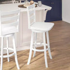 Tabouret de bar pivotant Flash Furniture Liesel en bois massif avec dossier en échelle, de qualité commerciale, hauteur de bar