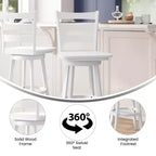 Tabouret de bar pivotant Flash Furniture Liesel en bois massif avec dossier en échelle, de qualité commerciale, hauteur de bar