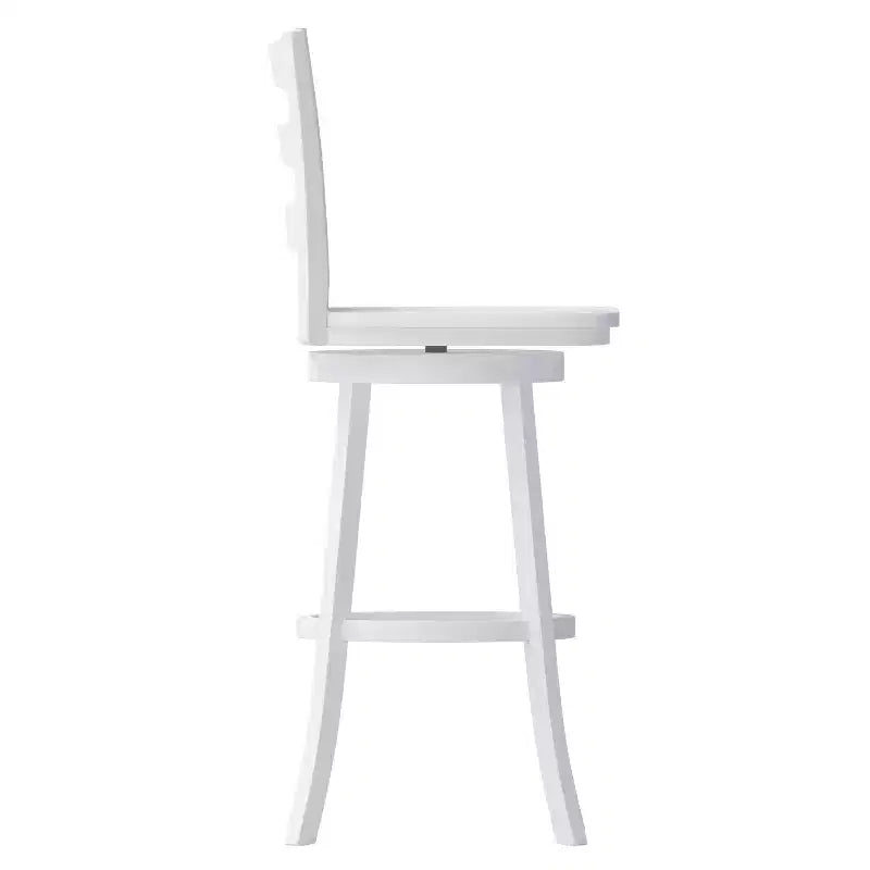 Tabouret de bar pivotant Flash Furniture Liesel en bois massif avec dossier en échelle, de qualité commerciale, hauteur de bar