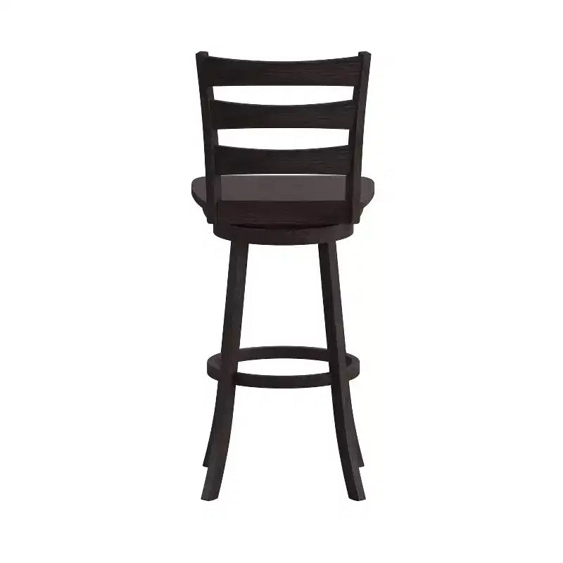 Tabouret de bar pivotant Flash Furniture Liesel en bois massif avec dossier en échelle, de qualité commerciale, hauteur de bar