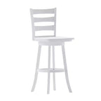 Tabouret de bar pivotant Flash Furniture Liesel en bois massif avec dossier en échelle, de qualité commerciale, hauteur de bar