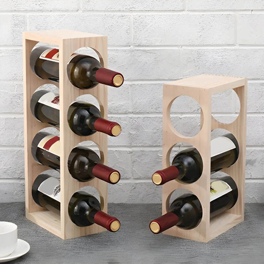 Présentoir à Vin Empilable en Bois Naturel pour Comptoir