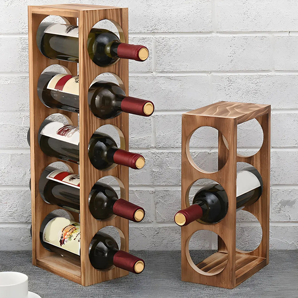 Présentoir à Vin Empilable en Bois Naturel pour Comptoir