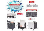 dbest products Chariot utilitaire pliable Quik Cart avec couvercle battant, quatre roues pivotantes, siège, panier pliable robuste et poignée télescopique double de chariot