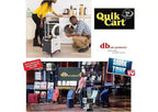 dbest products Chariot utilitaire pliable Quik Cart avec couvercle battant, quatre roues pivotantes, siège, panier pliable robuste et poignée télescopique double de chariot