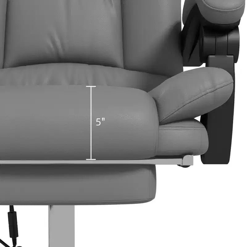 Chaise de bureau de massage vibrante Vinsetto avec chaleur, hauteur réglable, dossier haut, accoudoir, repose-pieds, chaise d'ordinateur confortable en cuir PU