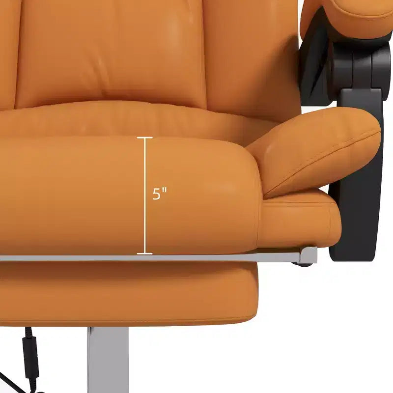 Chaise de bureau de massage vibrante Vinsetto avec chaleur, hauteur réglable, dossier haut, accoudoir, repose-pieds, chaise d'ordinateur confortable en cuir PU
