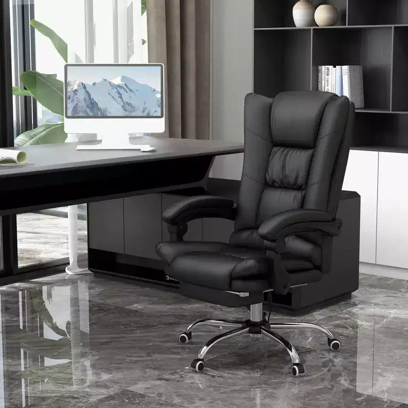 Chaise de bureau de massage vibrante Vinsetto avec chaleur, hauteur réglable, dossier haut, accoudoir, repose-pieds, chaise d'ordinateur confortable en cuir PU