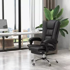 Chaise de bureau de massage vibrante Vinsetto avec chaleur, hauteur réglable, dossier haut, accoudoir, repose-pieds, chaise d'ordinateur confortable en cuir PU