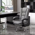 Chaise de bureau de massage vibrante Vinsetto avec chaleur, hauteur réglable, dossier haut, accoudoir, repose-pieds, chaise d'ordinateur confortable en cuir PU