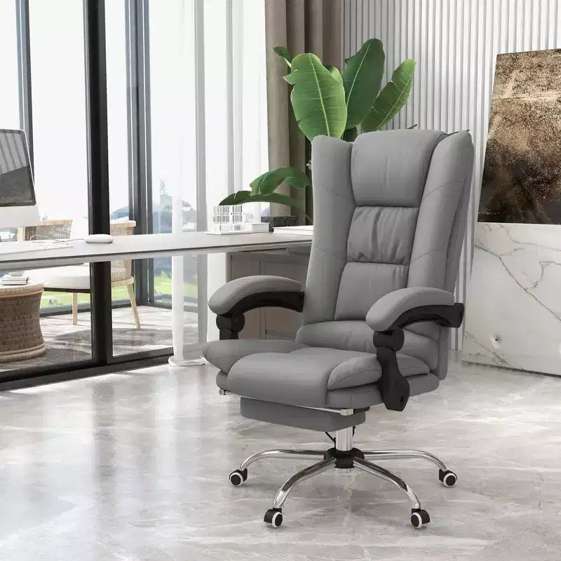 Chaise de bureau de massage vibrante Vinsetto avec chaleur, hauteur réglable, dossier haut, accoudoir, repose-pieds, chaise d'ordinateur confortable en cuir PU