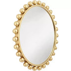 Miroir mural décoratif rond Uttermost - Bord sphérique moderne - Cadre en feuille d'or métallisé 33" de large pour salle de bain, chambre à coucher