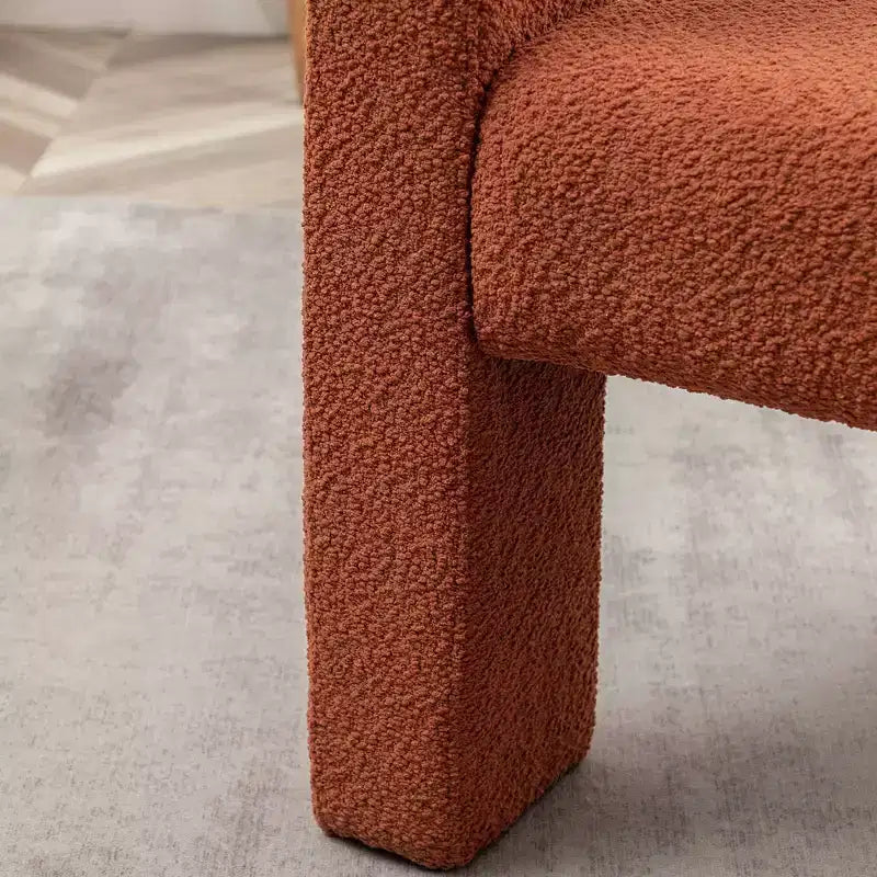 Ensemble de 2 fauteuils rembourrés en tissu bouclette à accoudoirs carrés de 71 cm de large - Kinwell